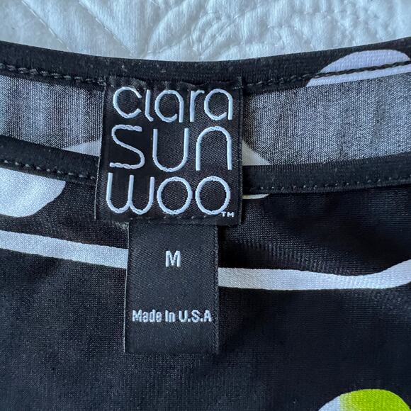 Clara Sun Woo Dolman Sleeve Tunic Black Geometric Medium M Packable Blouse - Picture 7 of 11